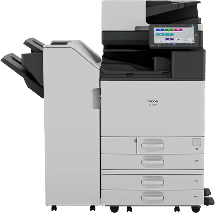 Ricoh IM C7010 A3 colour multifunction printer with finisher