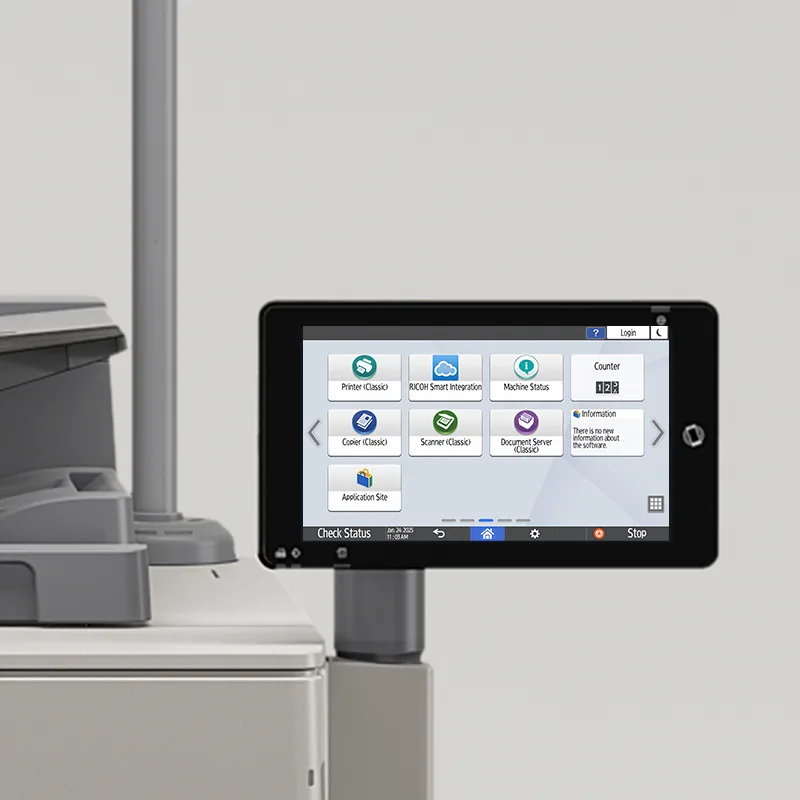 Ricoh 10.1 inch Android Smart Operation Panel interface on Pro C5400s series