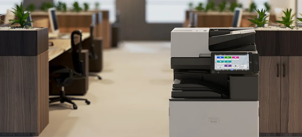 Ricoh A3 colour multifunction printer in an office