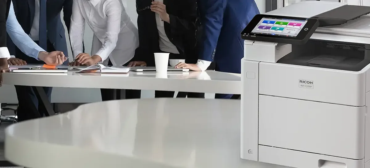 Meeting room with a Ricoh multifunction printer